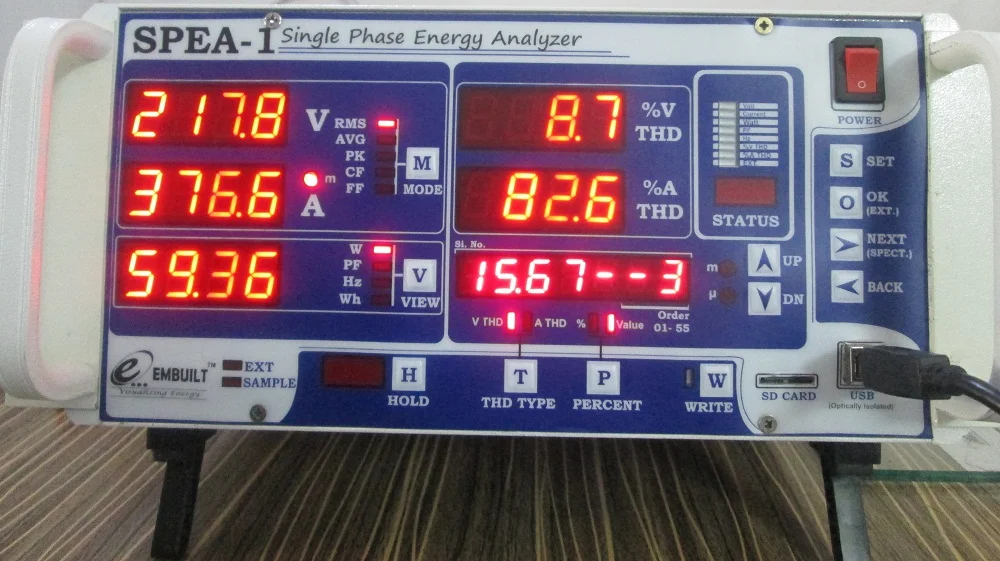 Voltage 3rd Harmonics analysis page of SPEA-1 for Laptop Charger